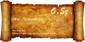 Ohr Szeverin névjegykártya